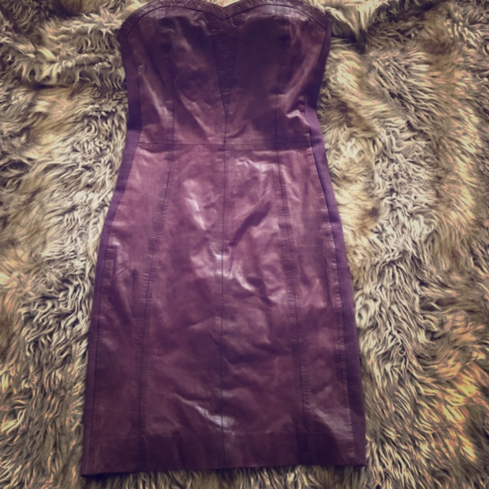 Gestuz Strapless Leather Dress